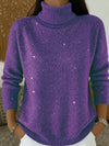 Sparkly Turtleneck Knit Sweater