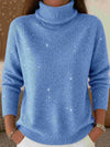 Sparkly Turtleneck Knit Sweater