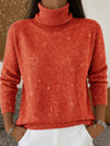 Sparkly Turtleneck Knit Sweater